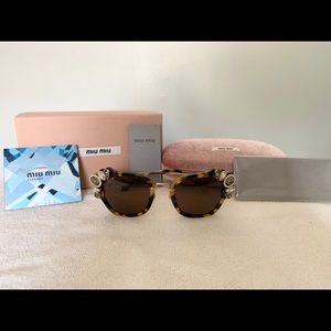 Like New Miu Miu Jeweled Sunglasses - 51mm